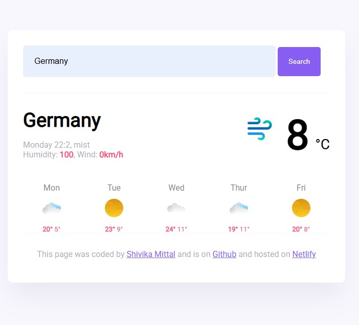 Real time weather App